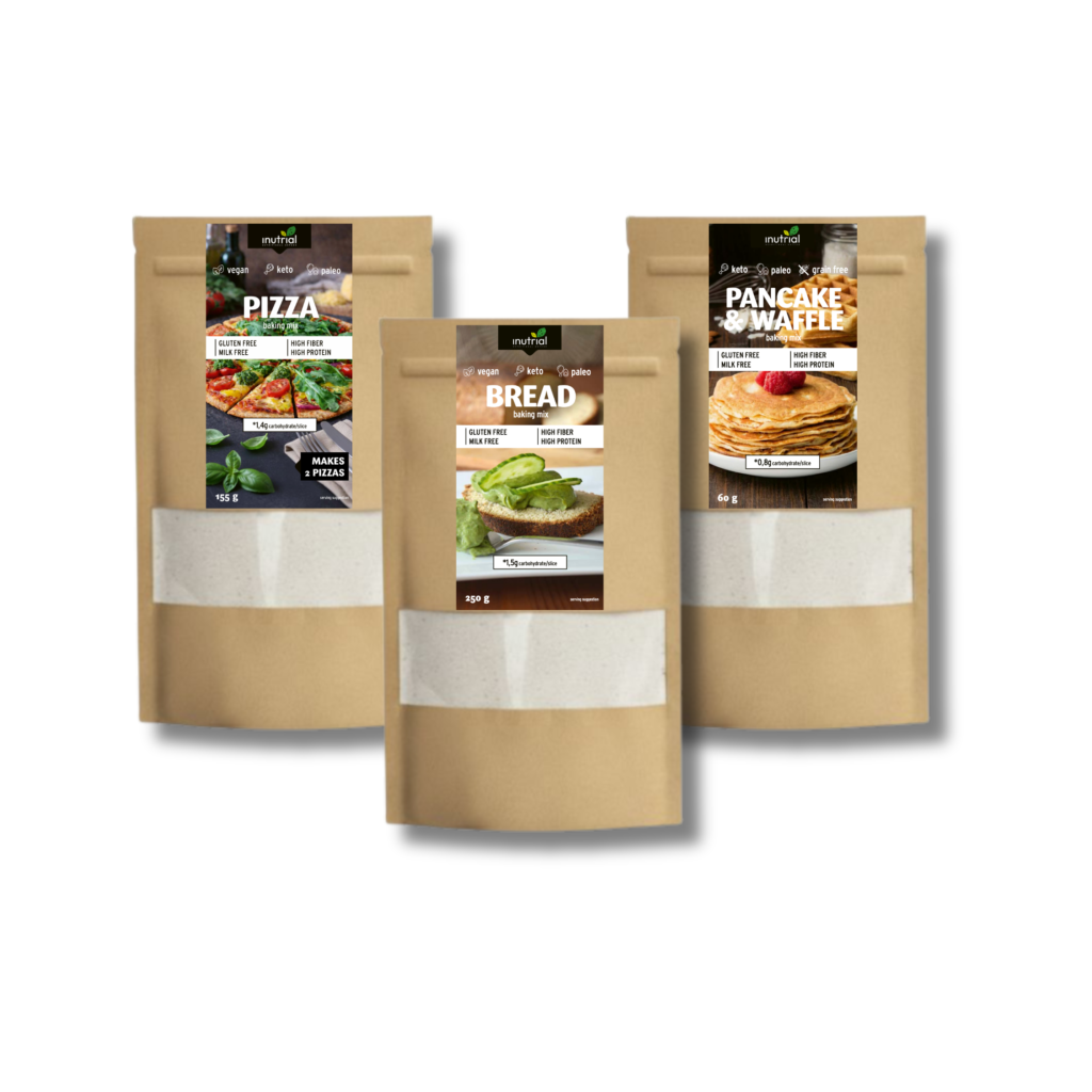 keto pizza, keto kenyér, keto palacsinta keverékek csomagban, jó áron